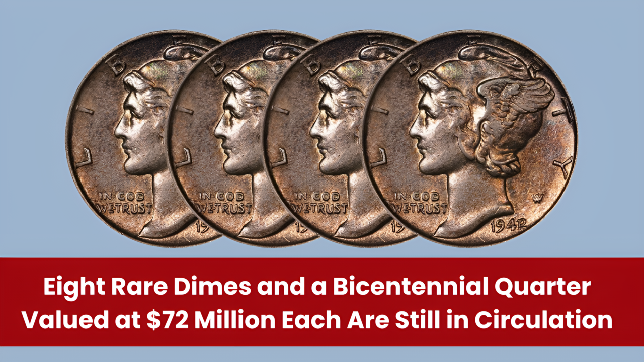 Eight Rare Dimes and a Bicentennial Quarter Valued at $72 Million Each Are Still in Circulation